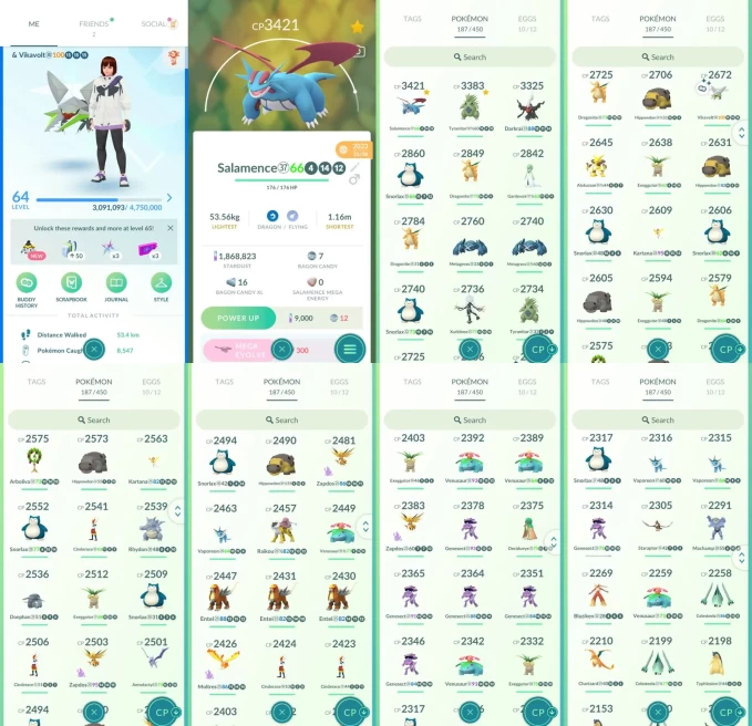 AC1446 -lv 64 Mystic | x3 3000CP | x96 2000CP | x43 Legendary | x1 SHUNDO | x21 shiny | x5 100IV | X8 Guzzlord x7 genesect x6 Darkrai x3 Suicune