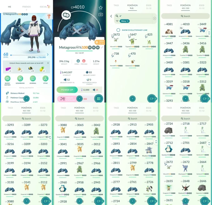 AC1448 -lv 68 Mystic | x30 3000CP | x157 2000CP | x39 Legendary | x5 SHUNDO | x48 shiny | x7 100IV | Strong x18 Metagross x3 Salamence x4 Tyrani
