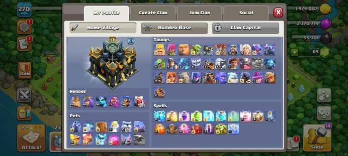 97% MAX TH17 - 3640 WAR STARS - MAX EQUIPMENT EPIC - 14 HERO SKIN - GEMS - LOTS OF MAGIC ITEMS