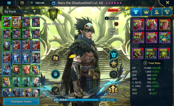 Lv 52 1,43M Pwr|1 Myth Nais+29 Legend(Brogni,Edward Kenway,Ragash,Lilitu,Etc) + 47k Energy|2 Key NM + 4 Key UNM|RSL1418
