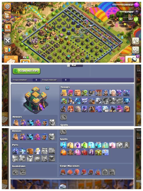 M180【2 Dragon Statue】Th 14 Near Max▰Hero: 71,80,43,53,28▰4 Epic+Normal Epic Max▰BH 6▰Magic Item▰2019 Xmas Tree