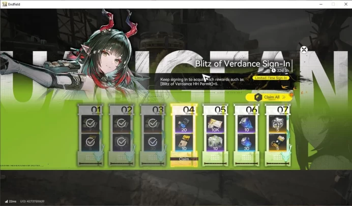 ASIA|Lv40|SSR4(2Limit)+9(*6WP)|Laevatain,Rossi,Ardelia+sign,LastRite,OprSelector|Gryphlink|TakeMail|Check(END1812)