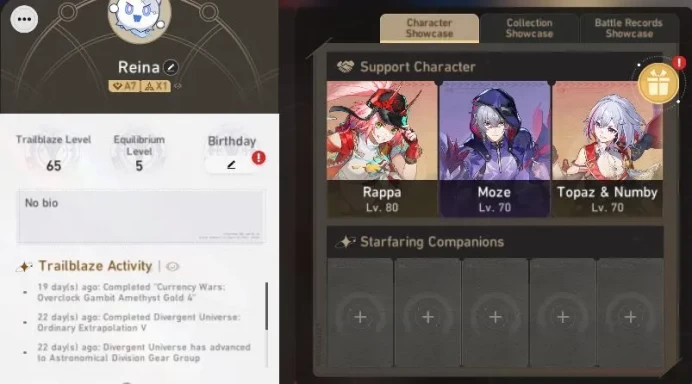 Asia|TL 65|15 Limited|[Castorice]+Sign,Yao Guang,The Dahlia,Hyacine,Sunday,Kafka,etc|Female MC|TakeMail|Check SS(HSR6357)
