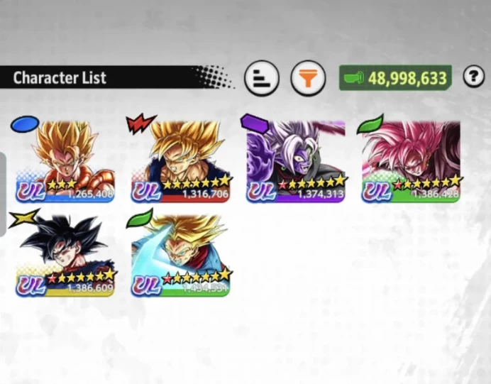 B87-IOS+Android-Team Future-6 UL(TrunkS+Zamasu+Rose+Goku Uis+Super Gogeta)+19 Legends+Equipment+Cell Zenkai+God Goku Zenkai Red Star+Broly