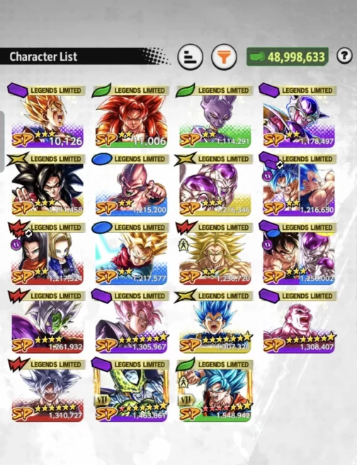 B87-IOS+Android-Team Future-6 UL(TrunkS+Zamasu+Rose+Goku Uis+Super Gogeta)+19 Legends+Equipment+Cell Zenkai+God Goku Zenkai Red Star+Broly