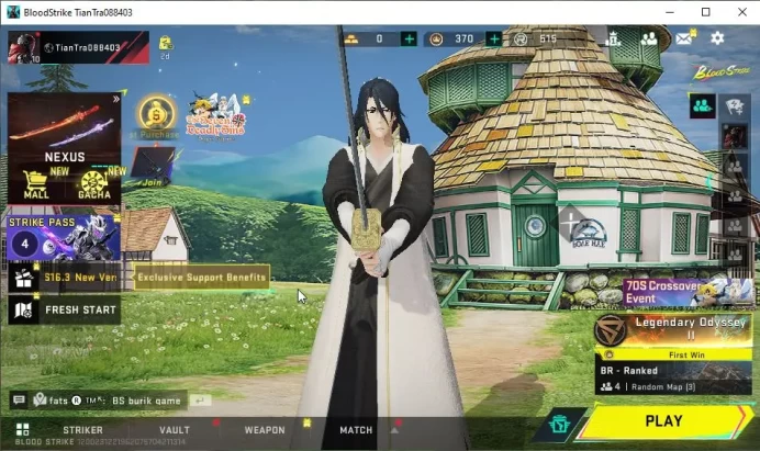 ASIA|Starter|Melee Collab BLEACH Zanpakuto-Sodenoshirayuki,Byakuya|Collab 7DS[M700-Elizabeth,AK47]+EVA MCX|NetEase|(BLS3917)