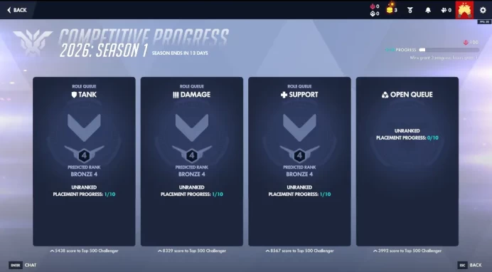  Triple Bronze All roles | bronze Tank 4  bronze support 4  bronze damage 4 ( dps ) | Free Name change
