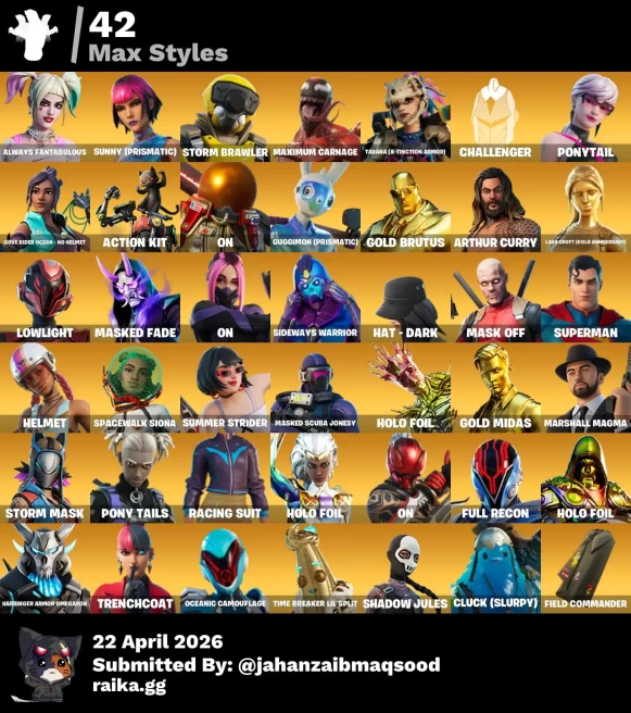 [PC/PSN/XBOX] 135Skins *42 Max styles*|Surf Witch,Rebirth Raven,Itachi Uchiha,Lexa,Mandalorian,Skye,Fixer,Fade,Gaara,|Full Access