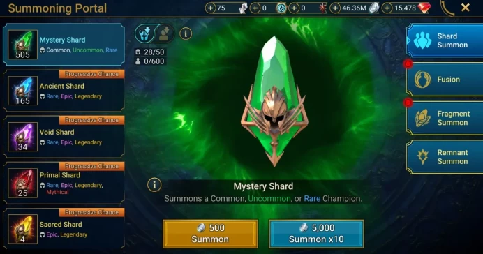 Starter with Teodor + Shards : 165 Ancient, 34 Void, 25 Primal, 4 Sacred | Ninja + 17 Login Legendary | Mine max