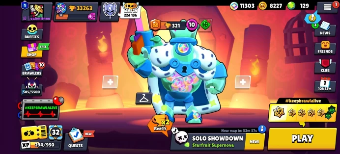 [Code 9846] Level 132 / 33k Trophy + 203 Skins / Very Cheap