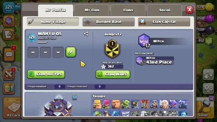 TH 15 - BH 5 | Limited Skin | LV 121 | HH 7 | BK 36,AQ 47,GW 21,MP 23,RC 7| |CN NO|Protect OFF|TAKE MAIL(COC2096)