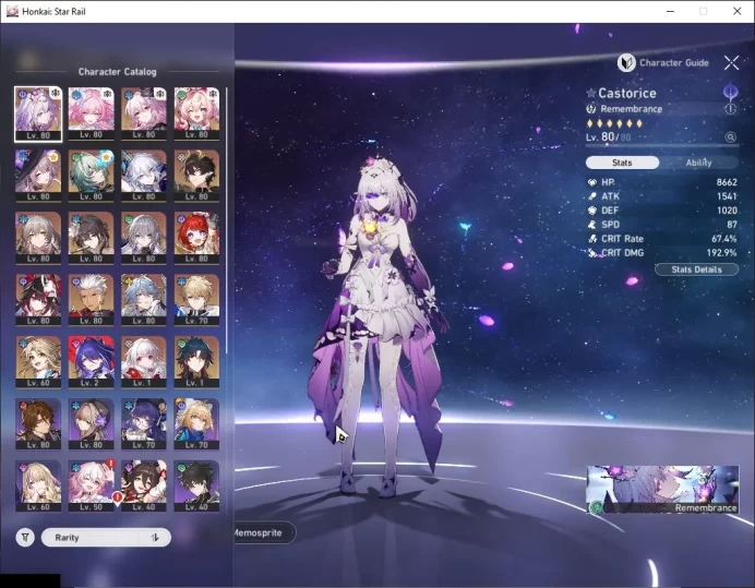 ASIA|TL 70|13k SJ|Casto,The Herta Prem Team|14 Limited|[Castorice,Hyacine]+Sign,Cyrene,Etc|MC Female|Take Mail|CheckSS(HSR6432)