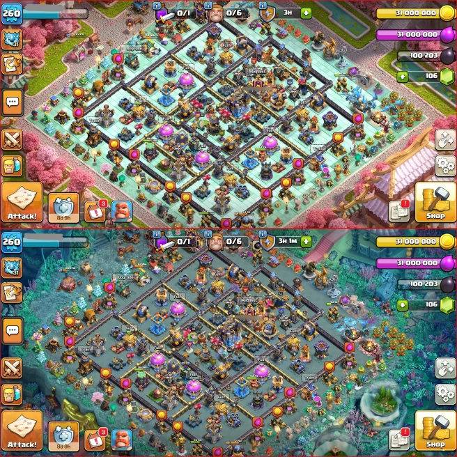 Th18, All 5 Heroes Max [ 12 Rare Epic Max ] Xp 260, 4000 WAR STAR, ATB 5742, 54 Skin Hero ! 3 Scenery, 200 Wall Max, 100% Full Defense
