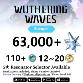 [Europe Server] Reroll Account 65000+ Astrite | 47 Radiant Tide | 119 Lustrous Tide