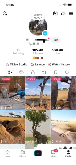 Instanly Delivery/ USA Monetized 109K Real Followers+680K Real Likes Account/ Creator Rewards Program Activated/ Full Access
