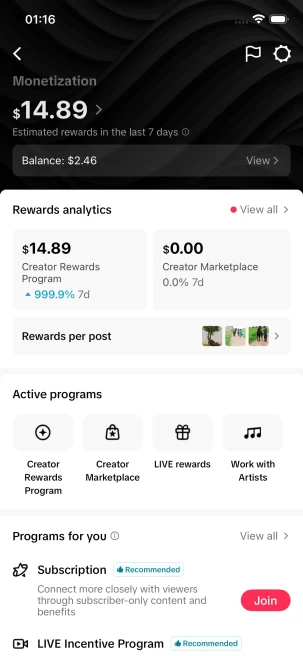 Instanly Delivery/ USA Monetized 109K Real Followers+680K Real Likes Account/ Creator Rewards Program Activated/ Full Access