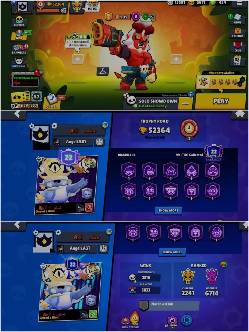 OP BS 52.3k TROPHY, 99/101 UNLOCKED,22 HYPER CHARGED, 3 MAXED,265 OP SKINS [11 MYTHIC+4 LEGENDARY+5 HYPERCHARGED],521 PINS,342 ICON,179 SPRAYS