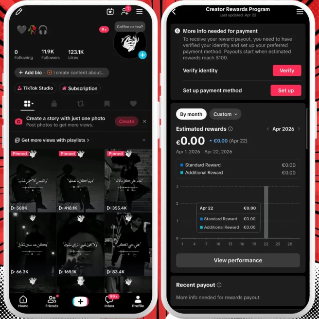 [Discounted] France Monetized Creator Rewards Program Account | 11K Authentic Followers & 123K Likes | Verified Screenshots + Good Standing