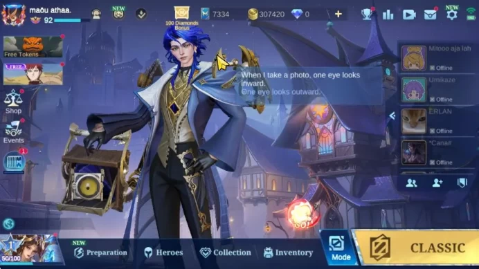 Hero 132|Skin 239|High Glory 53|KOF Karina,CC Natalia,2 LB,3 DT,4 SABER,12 Epic,Etc|Take Email|Deadlink FB+google|(MLBB2146)