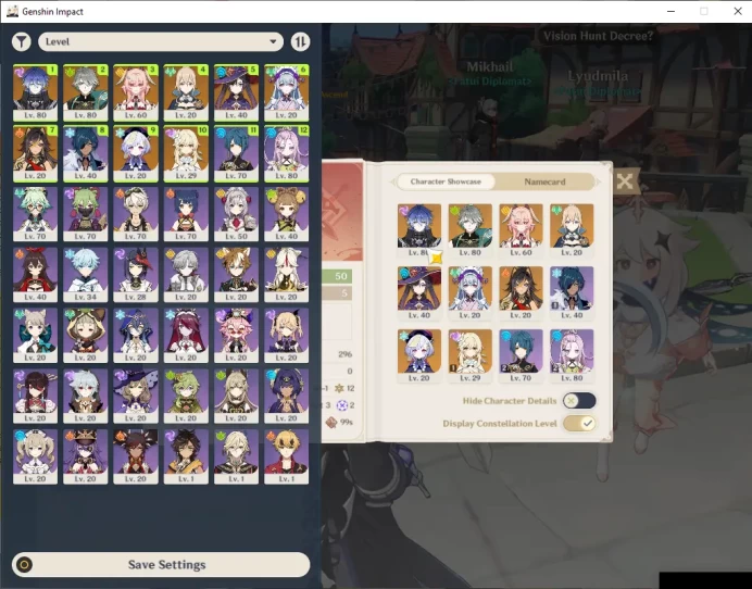 ASIA|AR 50|3 Limited+4(*5Weapon)|Linnea,Flins,Alhaitam|Mc Female|Low Explore Map|Fregile Resin 22|TakeMail|Check(GI5957)