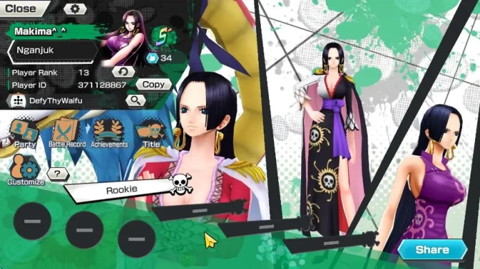 Global | 4 Meta Extreme (Gear 4 Luffy,Borsalino,FilmZ Zephyr,Olin The Oiran),Etc|Rank 13|Log Bandai|Check SS|(OPBR804)