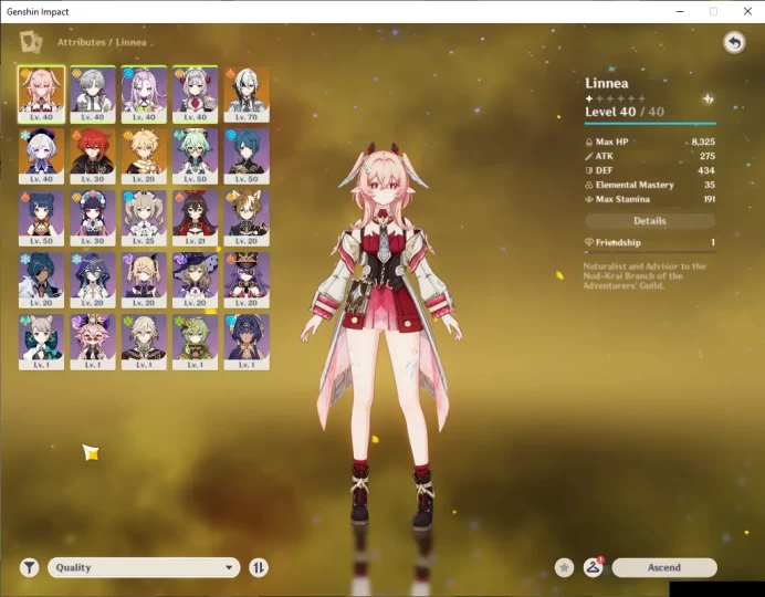ASIA|AR 35|2 Limited+20(4Character)|Arlecchino,Linnea|Mc Male|Low Explore Map|Fregile Resin 35|Take Mail|Check SS(GI5863)