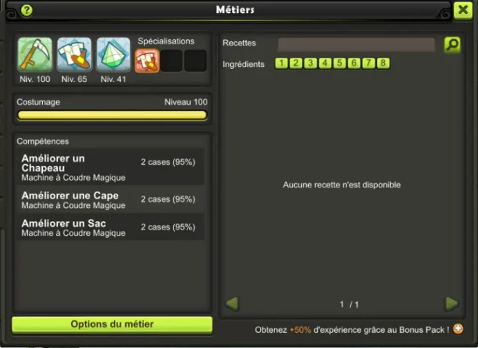CRA 200 (STEUF OPTI 1300 Terre/PARCHO 100 /1M5 Kamas/Metiers 100/SKINS) KELEROG !! Jamais Certifie, 100% Safe.