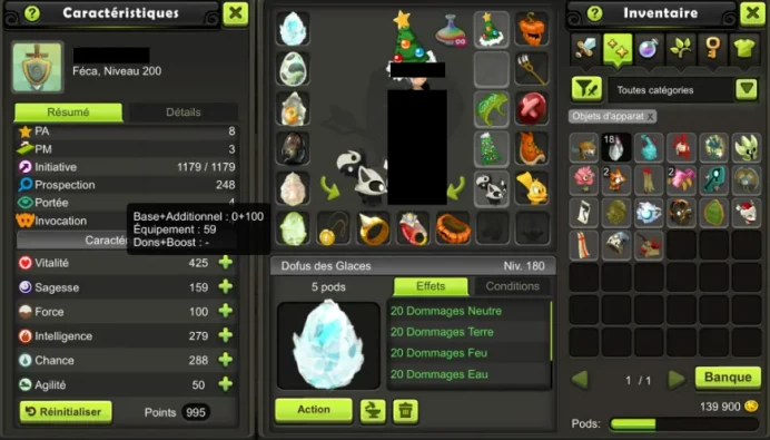FECA 200 (DDG/DOMAKURO/TACHETE/DORIGAMI/PARCHO 100/SKINS/Metiers 100/Ornements/Titres/+ BONUS KAMAS) TILIWAN !! Jamais Certifie, 100% Safe.
