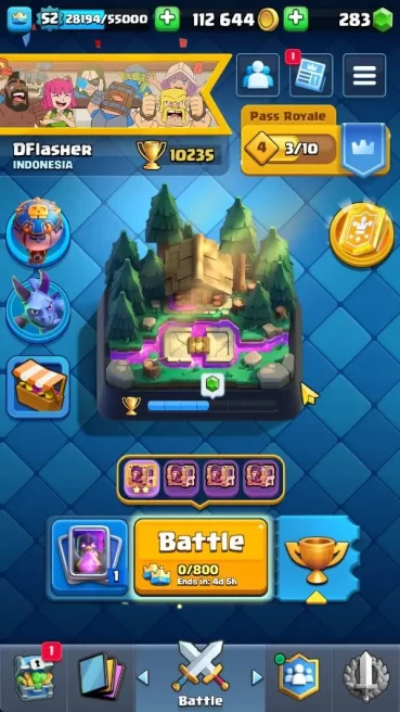 Lv 52|Trophy 10235|KTL 14|Limited Skin|Card 121|3 Hero 10 Evo 8 Champ 21 Legend 33 Epic 30 Rare 29 Common|Take Email|(CR1710)