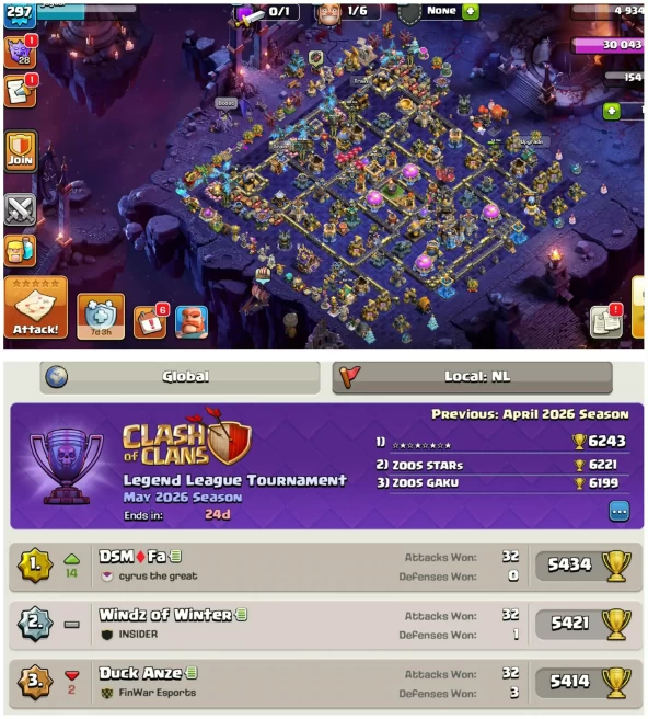 [Exp:297]||Th18 Both Side Max With Netherland Local||15 Epic Equipment||5370 Ws||24 Skins With Cosmic Scenery||Nc 500