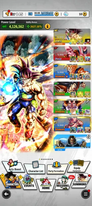 ANDROID+IOS- LR Bardock 10S+UL Buu han 10S+LF Buu kid+Vegeta+ Equip Z, Z+ (D184)