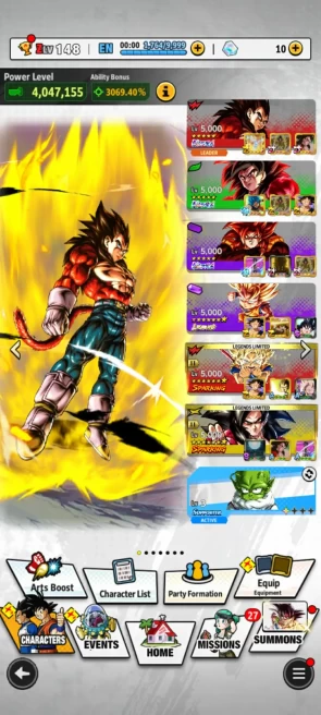 ANDROID+IOS- Team GT+Team Daima+ UL ss4 Goku+UL ss4 Vegeta+UL ss4 Gogeta+LR Goku Mini+18 Legends Limited+ Have Equip (D186)