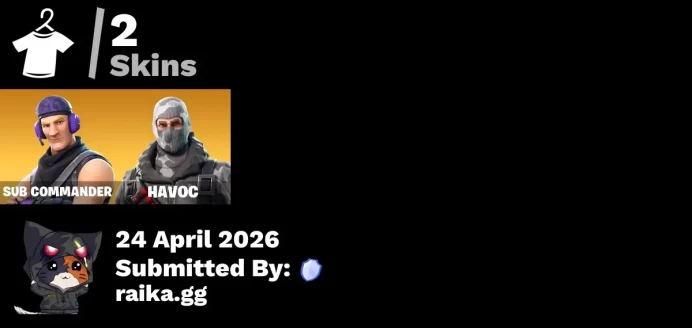 [PC/PSN/XBOX] 2 skins | Sub Commander | Havoc | Backup Plan | Fishstick Janky | Standard Issue | Combat Wreath | Clawz Retro | Instigator