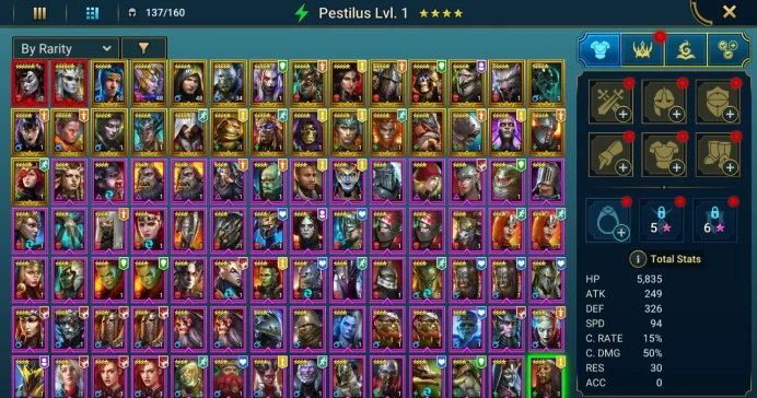 Starter with 2 Mythical - Lady Mikage and Arbais : 97k energy / 63 mln coins / Teodor, Lyssandra, Arix, Ninja + 20 Login Legendaries