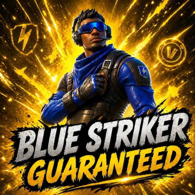 BLUE STRIKER GUARANTEED | CHANCES TO GET: BLACK KNIGHT+IKONIK+RENEGADE RAIDER+TAKE THE L+TRAVIS SCOTT | FULL ACCESS | INSTANT DELIVERY