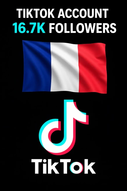 FR France| Account | TikTok Account 16.7k Real Followers 63.6k Likes Full access+Live Acess
