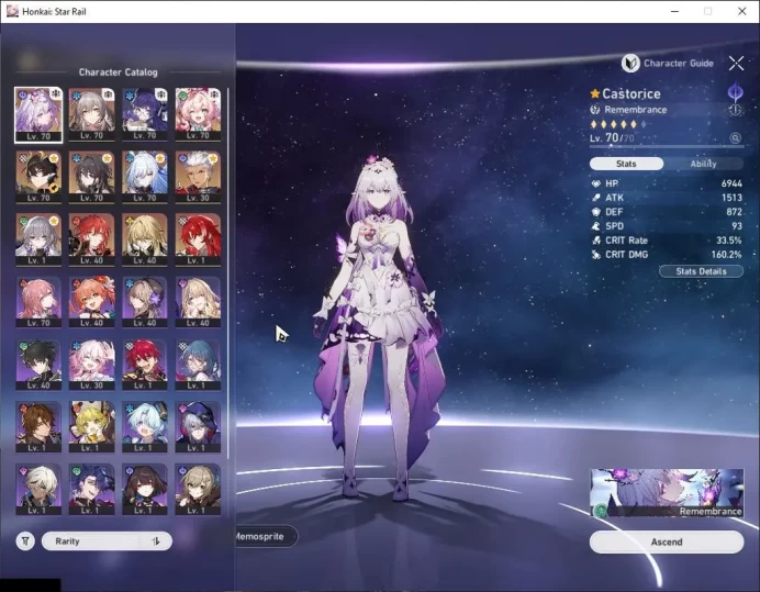 ASIA|TL 51|8 Limited|[Castorice E1]+Sign,Hyacine,Ruan Mei,Dan Heng PT,Jingliu,Etc|Male MC|Take Mail|Check SS(HSR6489)