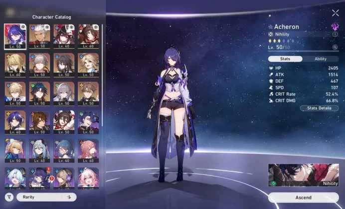 Asia|TL 48|2K SJ|7 Limited|Fugue,Acheron,Sparkle,Ruan Mei,Luocha,Dr Ratio,Archer|Take Mail|Check SS|(HSR6451)