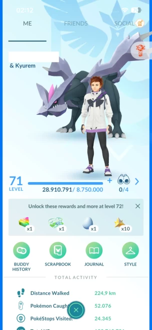 Level 71, 71 Pokemon 3000CP+, 4 Legendary IV100, 171 Shiny, 225 Legendary, 325 IV 100, 12 Shiny Legendary, 39 Shadow Legendary