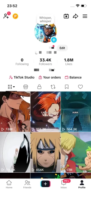 Instanly Delivery/ 33K Real Followers+1.8M Real Likes/ANIME Content/ Live Stream/ Full Access
