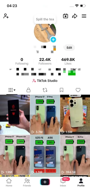 Instanly Delivery/ France Monetized 22K Real Followers+460K Real Likes Account/ Creator Rewards Program Activated/ Full Access