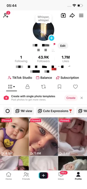 Instanly Delivery/ Monetized 43K Real Followers+1.7M Real Likes Account/ Creator Rewards Program Activated/ Full Access
