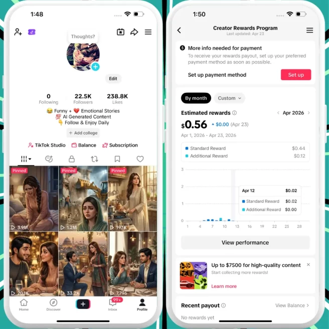 [USA] Premium Monetized Creator Rewards Program Account – 20K Real Followers & 238K Likes | Instant Earnings, Full Access & Good Standing