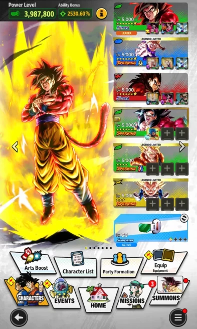 B105-IOS+Android-UL Red Star(SS4 Goku+SS4 Vegeta)+Good Team+23 Legends Limited+SS2 Gohan+Equipment+Team GT+Fusion Goku and vegeta