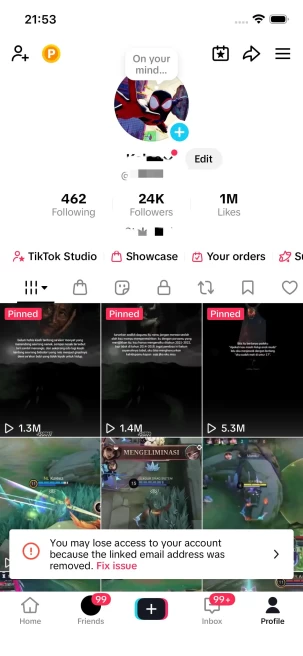 Instanly Delivery/ 24K Real Followers+1M Real Likes/ GAMING Content/ Live Stream/ Full Access