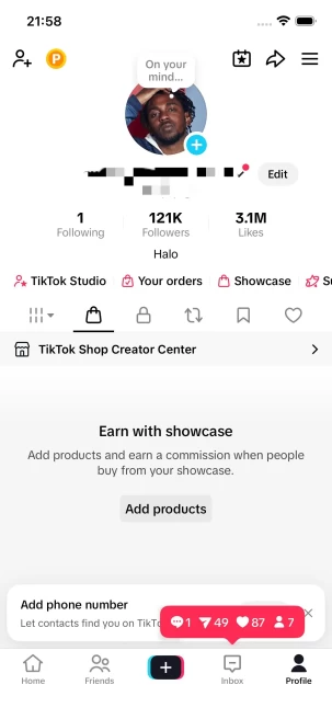 Instanly Delivery/ 120K Real Followers+3.1M Real Likes/ Tiktok Shop For Creator/ Live Stream/ Full Access