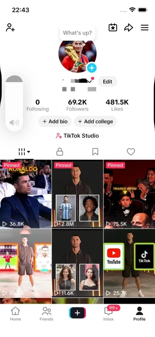 Instanly Delivery/ Monetized 69K Real Followers+480K Real Likes Account/ Creator Rewards Program Activated/ Full Access