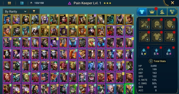 Starter acc with Armanz : 90k energy / 63 mln coins / Kyoku, Roanas, Arix, Ninja + 20 Login Legendaries / Thorn, Slixus