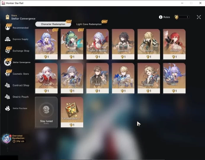 Asia|TL 70|1 GCS|11 Limited|[Yao Guang,Saber,Archer,Boothill]+Sign,Sunday,Cerydra,Tribbie,Etc|Male MC|TakeMail|Check SS(HSR6459)