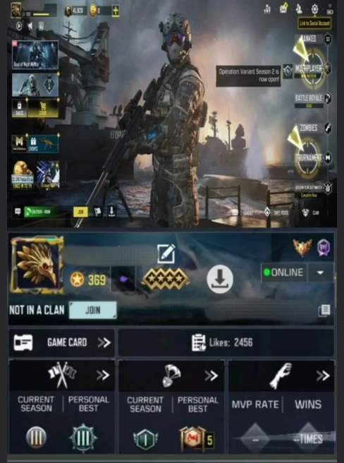 369LV~127 CHARACTERS~212EPIC/4L WEAPON~23E VEHICLE~42EMOTES #A89Z